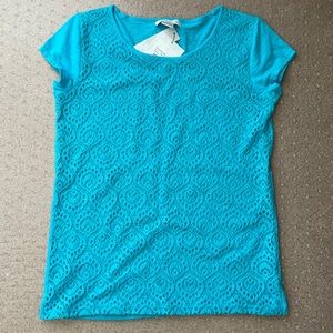 🌸Liz Claiborne Lace Front Tee - Size Small